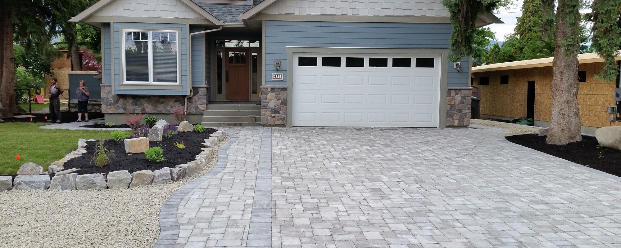 Barkman Sierra Grey Roman Paver Driveway, Lower Mission Kelowna B.C., Green & Grey Landscaping Inc.