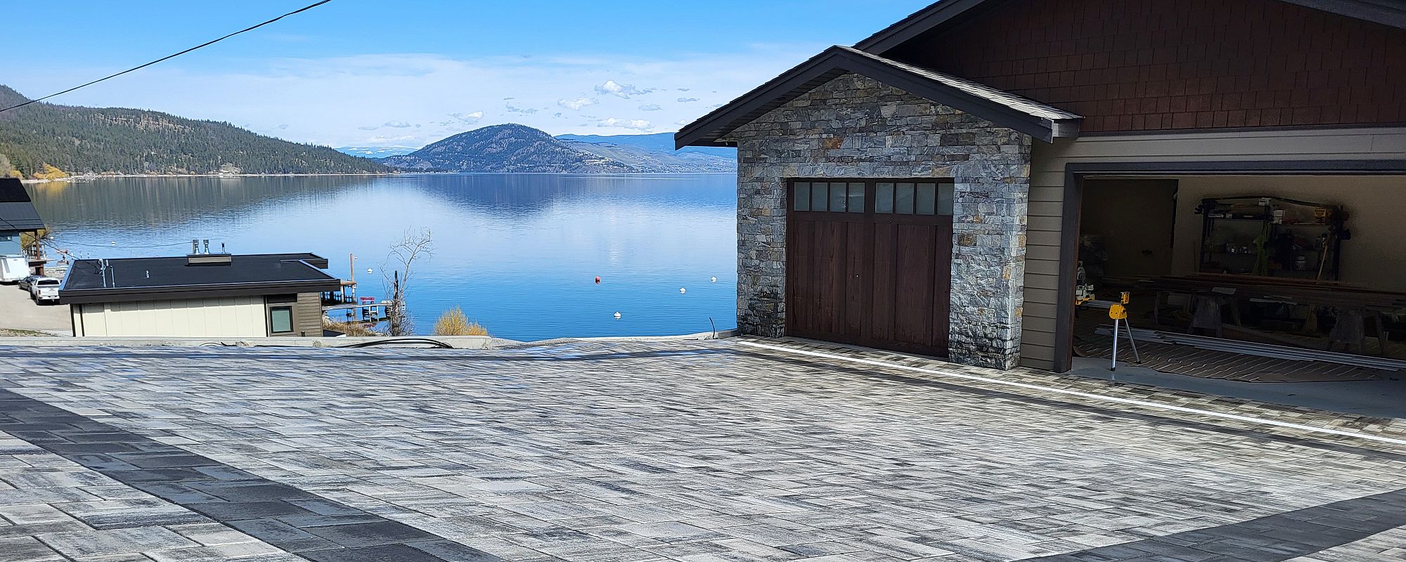 Barkman Broadway Sterling Paver Driveway, Fintry B.C., Green & Grey Landscaping Inc.